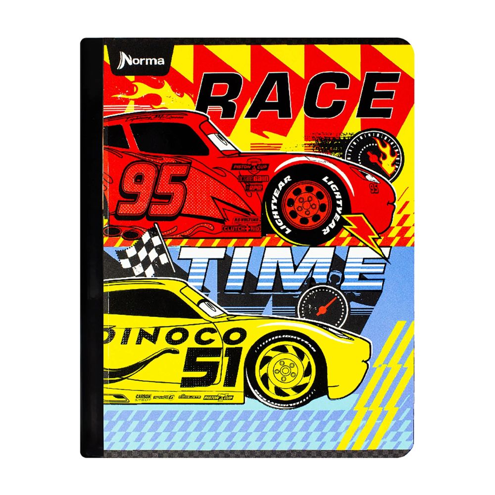 Norma Cuaderno Cars Una Linea 100 hojas Con Stickers Diseños Surtidos
