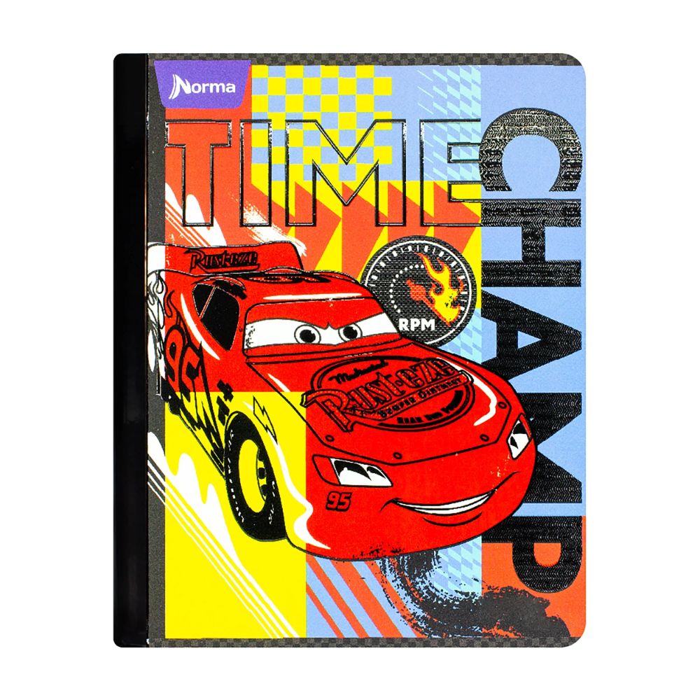 Norma Cuaderno Cars Una Linea 100 hojas Con Stickers Diseños Surtidos