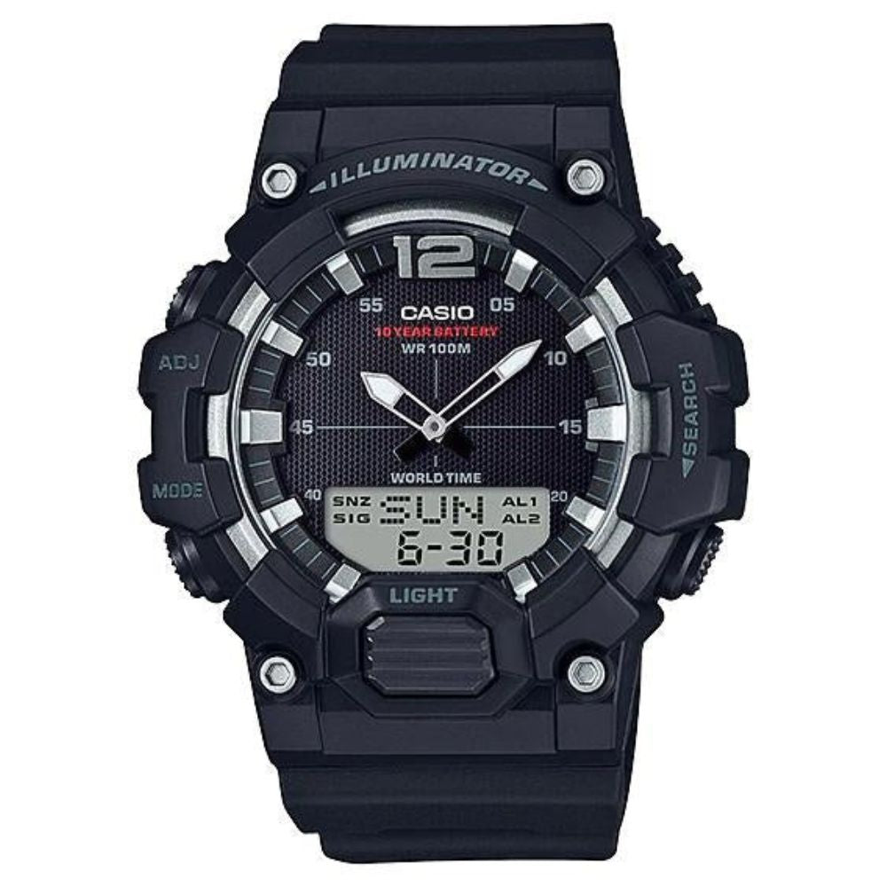 Casio Reloj Análogo Casual De Correa De Resina Black Para Caballeros