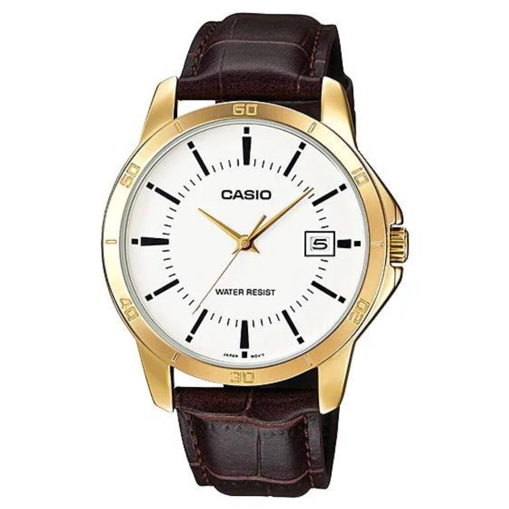 Casio Reloj Casual Correa De Cuero Para Caballero Brown
