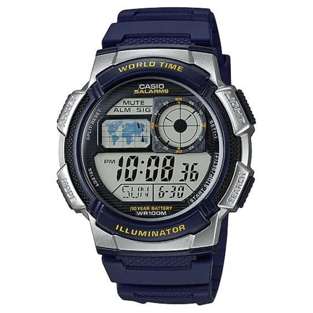 Casio Reloj Digital Casual De Correa De Resina Para Caballeros Blue