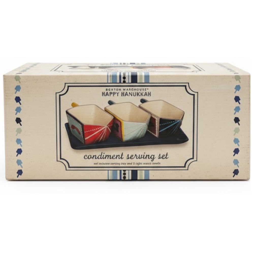 Boston Warehouse Condiment Serving Set Happy Hanukkah
