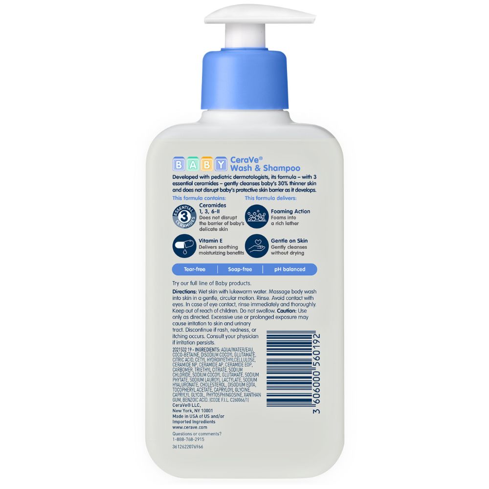 CeraVe Baby Wash & Shampoo Baby Protective Skin Barrier 237ml