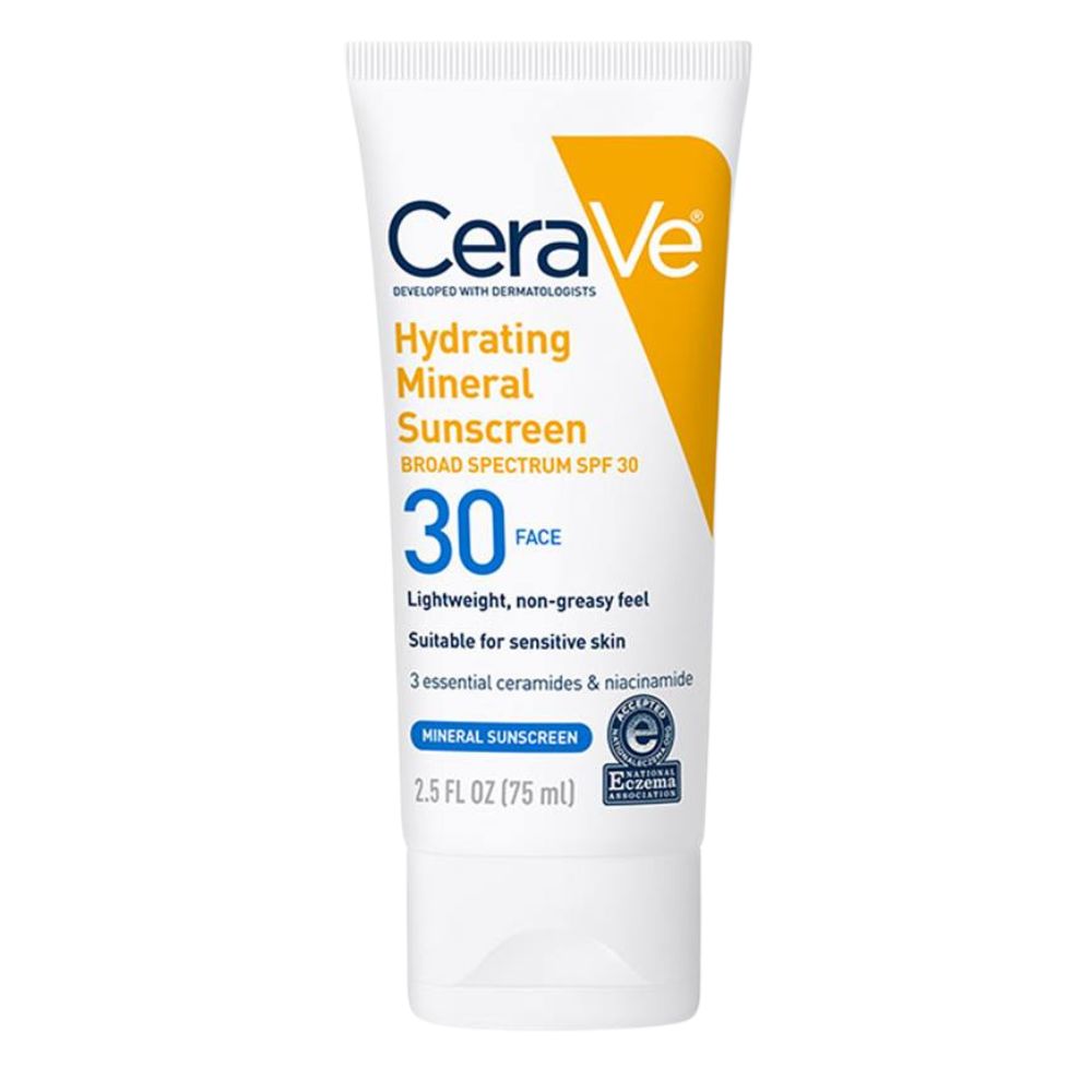 Cerave Sunscreen SPF30 Hydrating Mineral Sunscreen Broad Spectrum Face 75ml