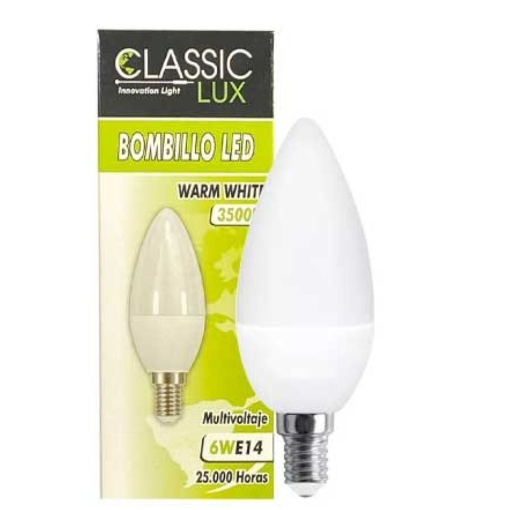 Bombillo Led Multivoltaje Warm White 6W E14 3500K Classic Lux 1 Und