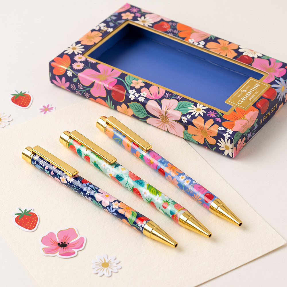 Set de Boligrafos Clementine Paper Inc 3Und