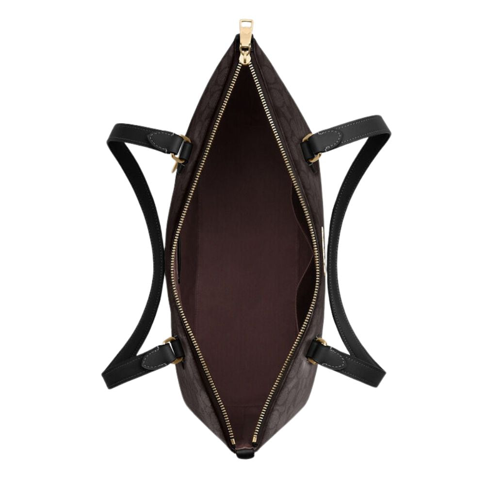 Coach Cartera Gallery Tote Bag In Signature Canvas Walnut Black
