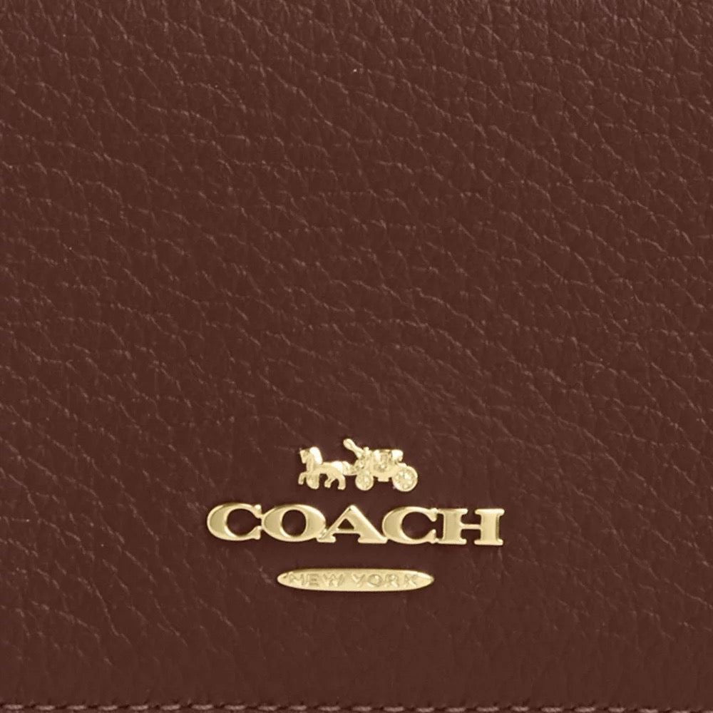 Coach Monedero Card Holder Wallet In Signature Canvas Tan Brown