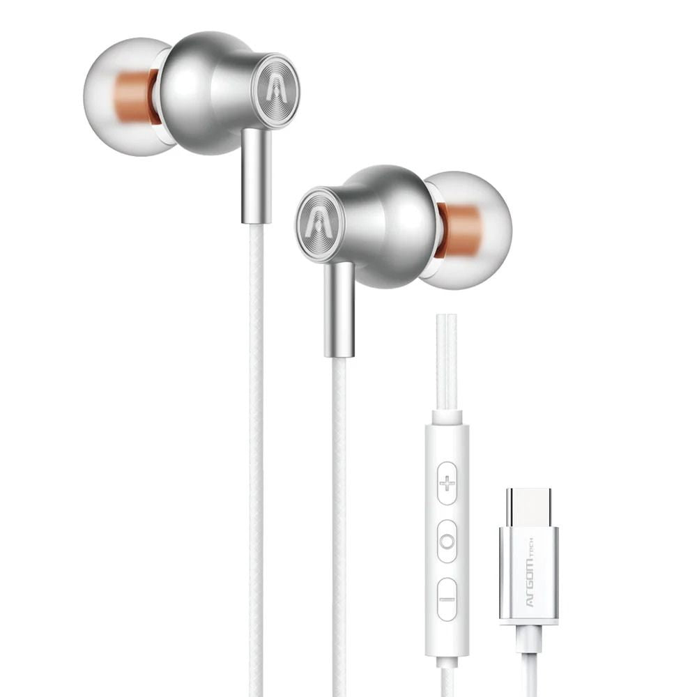 Argom Tech Audifonos Con Cable C Ultimate Sound Core Blancos