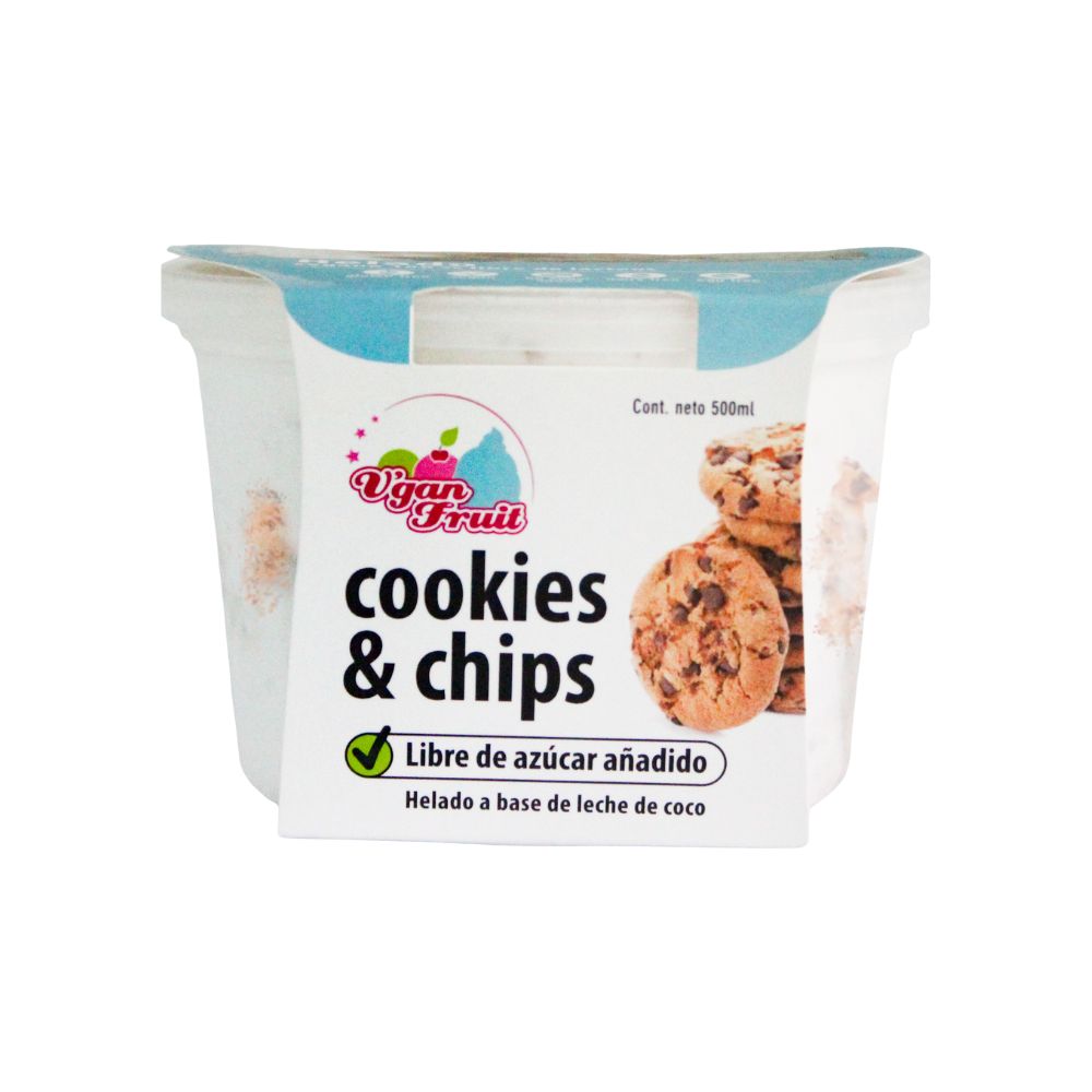 V'gan Fruit Helado Cookies and Chips 500ml