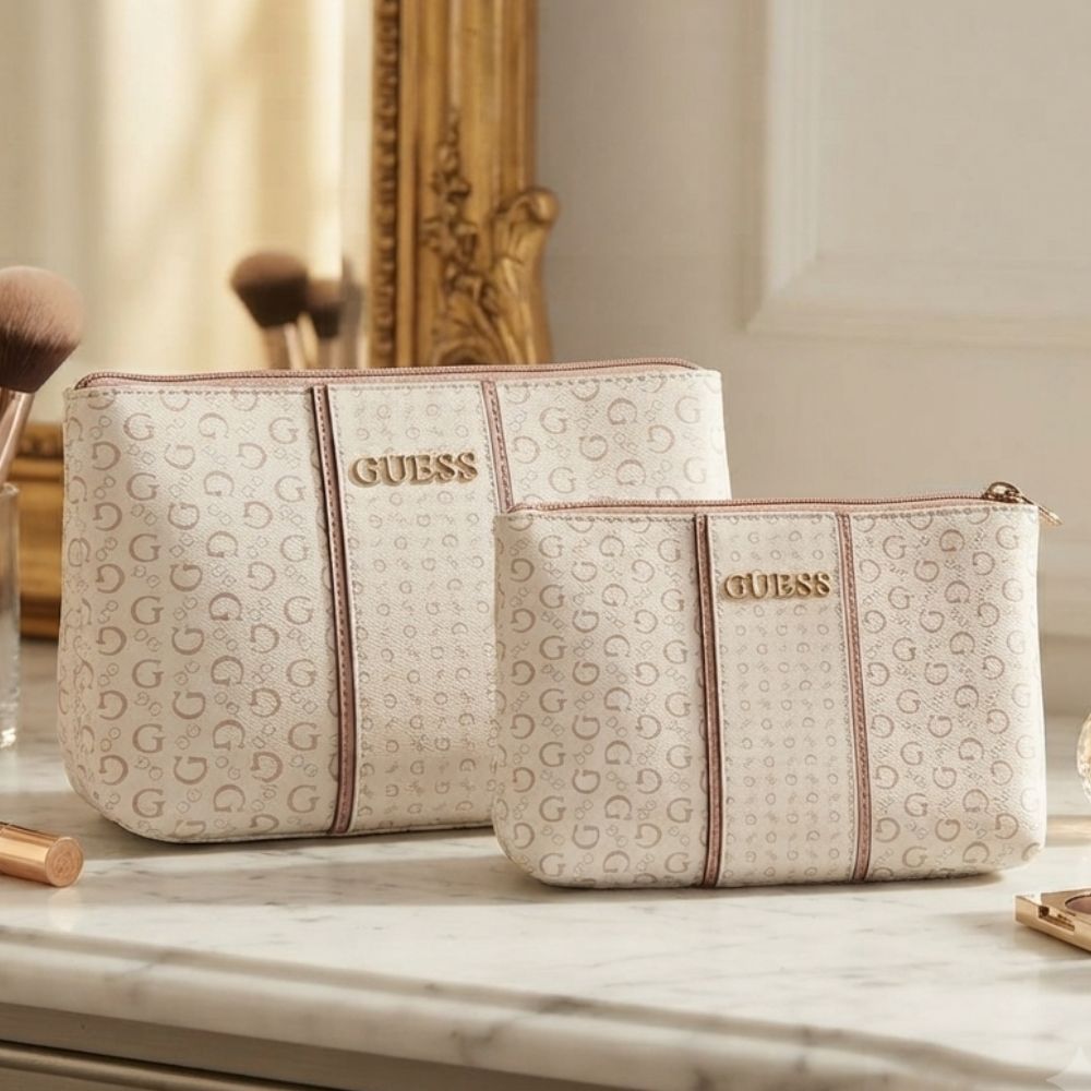 Guess Cosmetiquera Doble Suma Travel White