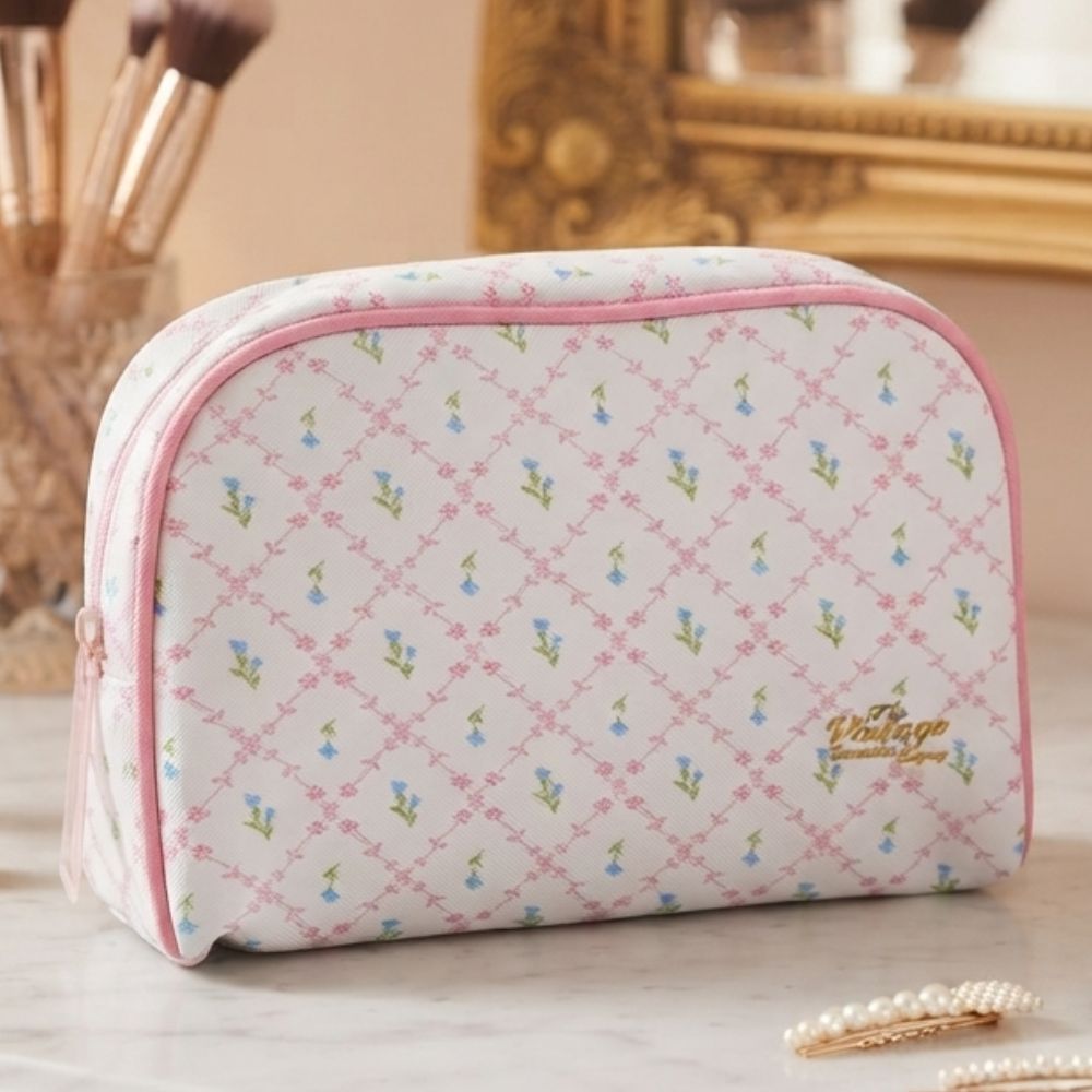 The Vintage Cosmetic Cosmetiquera Flowers