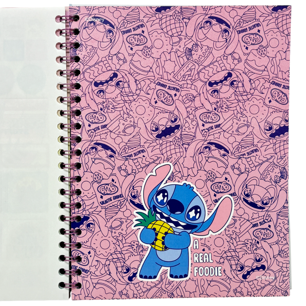Norma Libreta Argollada Stitch 4 Materias 100 Hojas Con stickers Diseños Surtidos