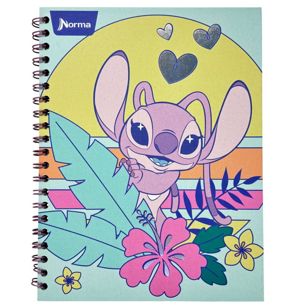 Norma Libreta Argollada Stitch 4 Materias 100 Hojas Con stickers Diseños Surtidos