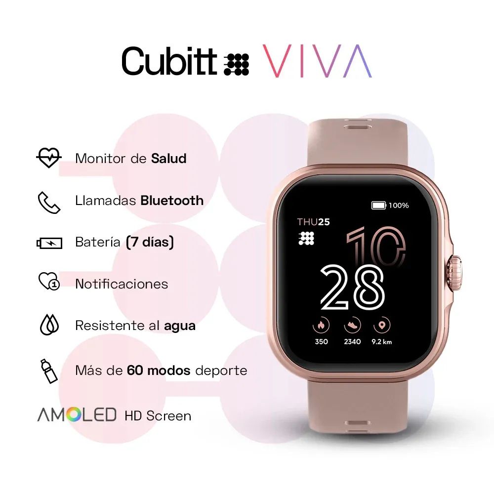 Cubitt Reloj Viva Con Bluetooth Rose Gold