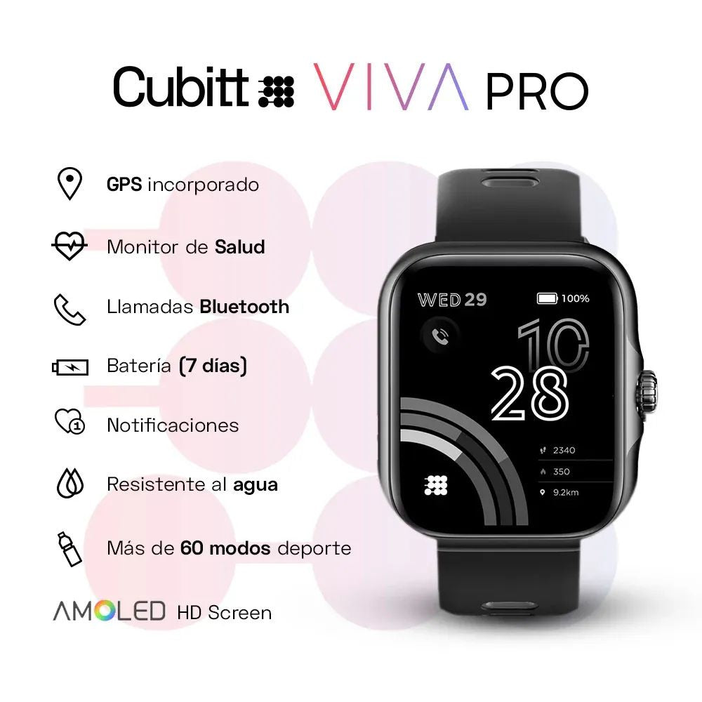 Cubitt Reloj Viva Pro Con Bluetooth Obsidian Black