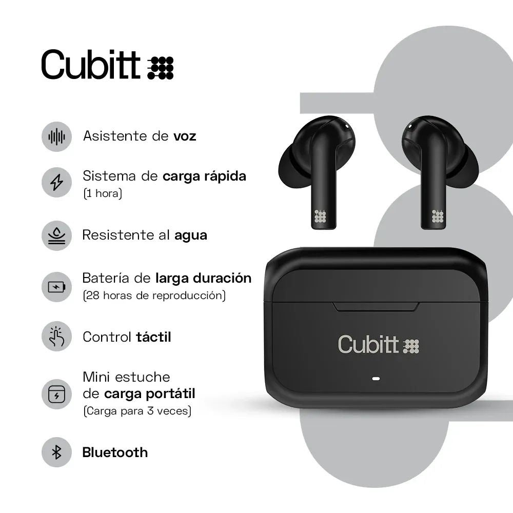 Cubitt Audifonos Wireless G2 Obsidian Black