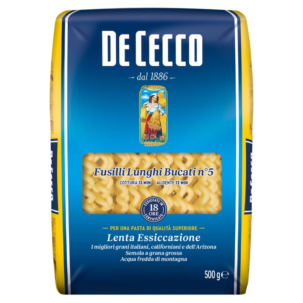 Pasta DeCecco Fusilli Bucati Nro. 5 500gr