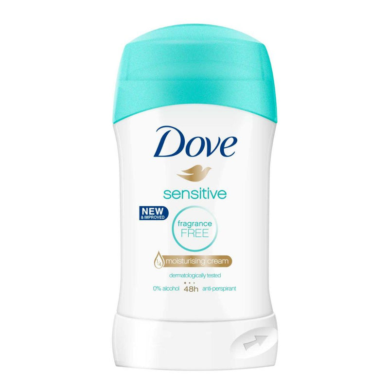Desodorante Dove Sensitive Sin Fragancia Barra 40 grs
