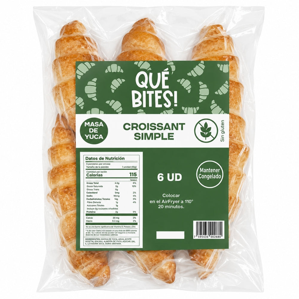 Que Bites Mini Croissant Simple 6 Und