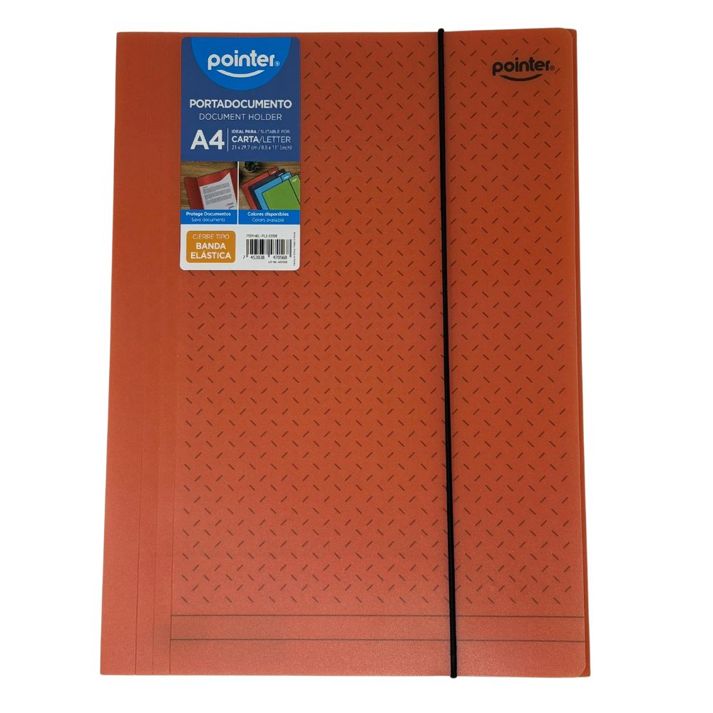 Pointer Capeta Con Ligas Tamaño A4 Colores Surtidos