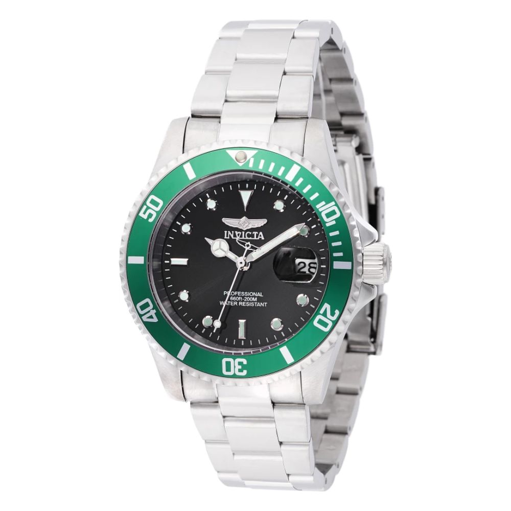 Invicta Pro Diver 47353 Reloj Para Caballeros Esfera Negra Bisel Verde 40mm