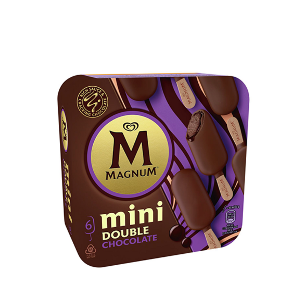 Helados  Magnum 6 Pack Mini Double Chocolate