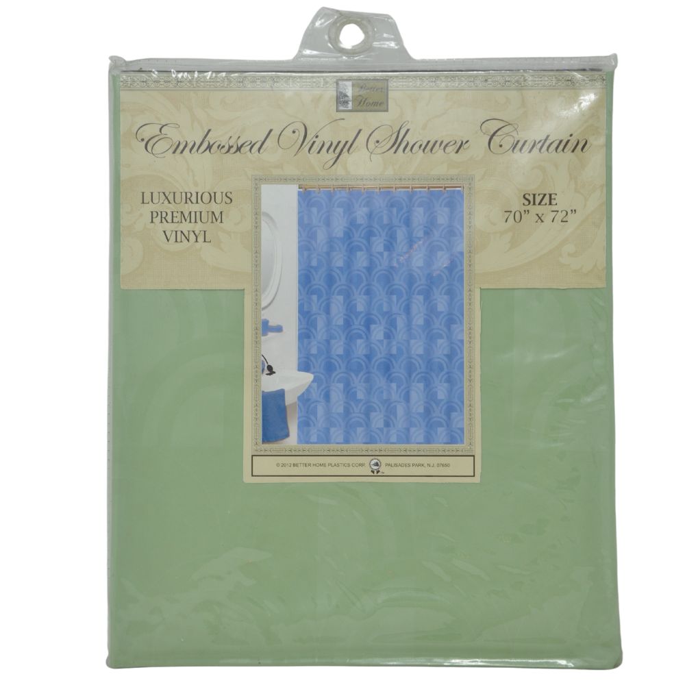 Cortina Para Ducha Clear Printed Vinyl Shower Curtain  70" x 72" Diseño Verde