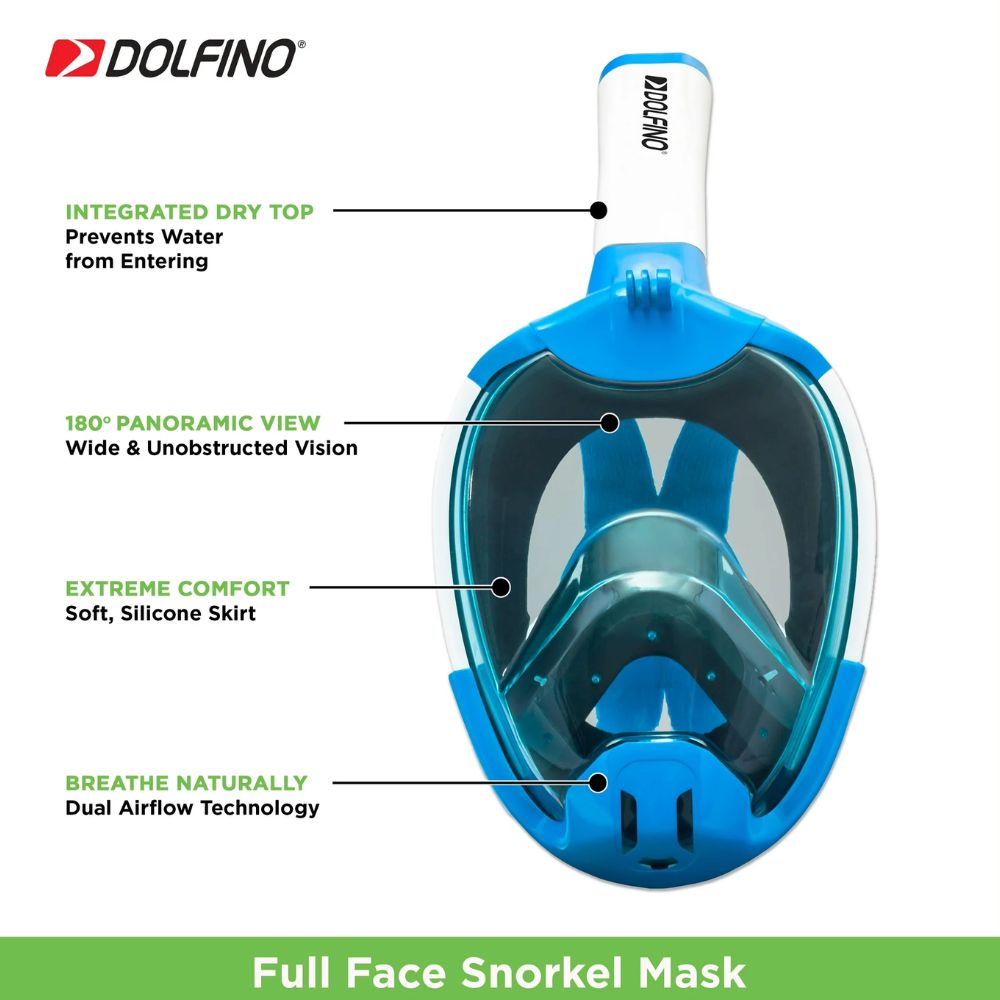 Dolfino Full Face Snorkel Mak Adult 12+ Small/Medium