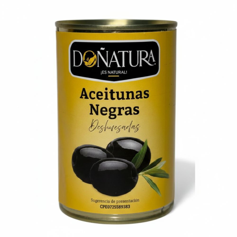 Doñatura Aceitunas Negras Deshuesadas En Lata 390gr