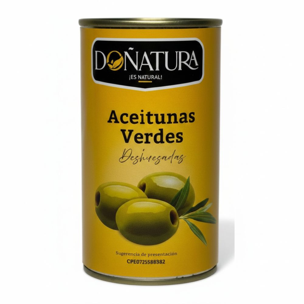 Doñatura Aceitunas Verdes Deshuesadas En Lata 350gr