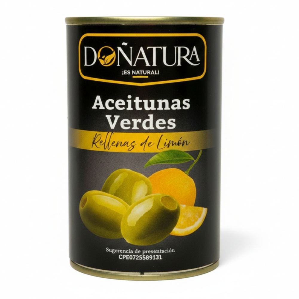 Doñatura Aceitunas Verdes Rellenas Con Limón En Lata 350gr