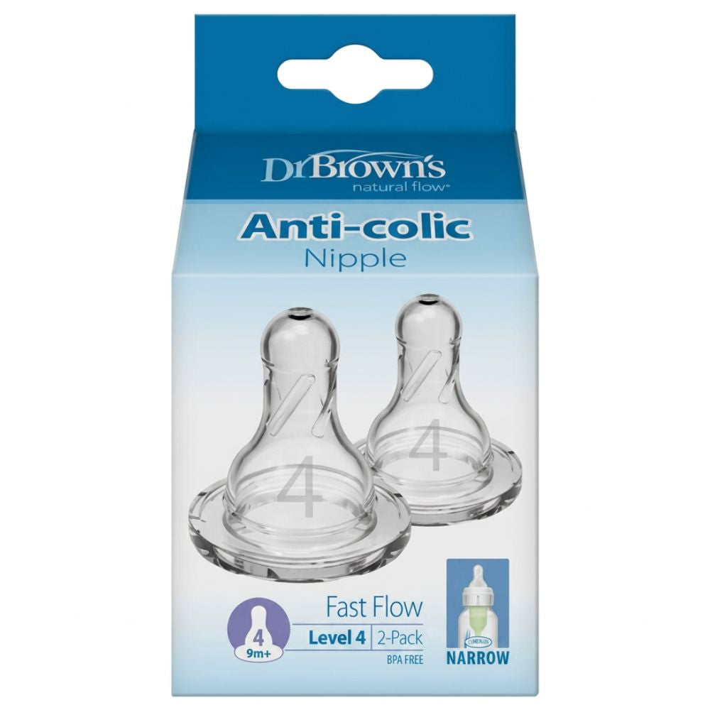 Dr.Brown's Tetinas De Silicona Angosta Nivel 4 9m+