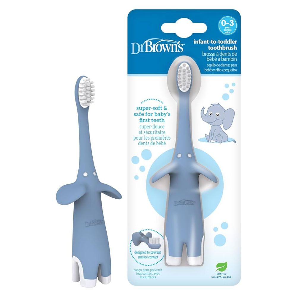 Dr.Browns Cepillo Dental Infantil Elefante Azul 0-3+