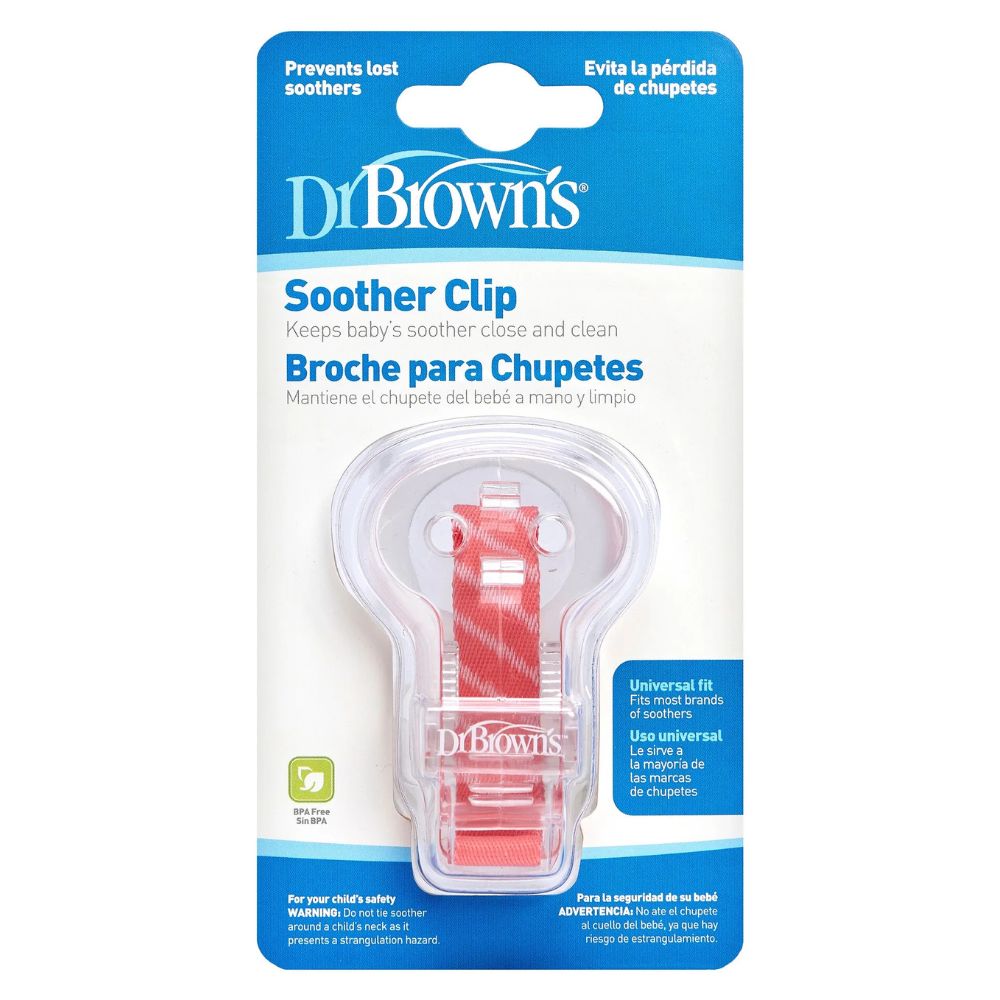 Dr.Browns Clip Con Cinta Sujetadora Para Chupones Color Rosado