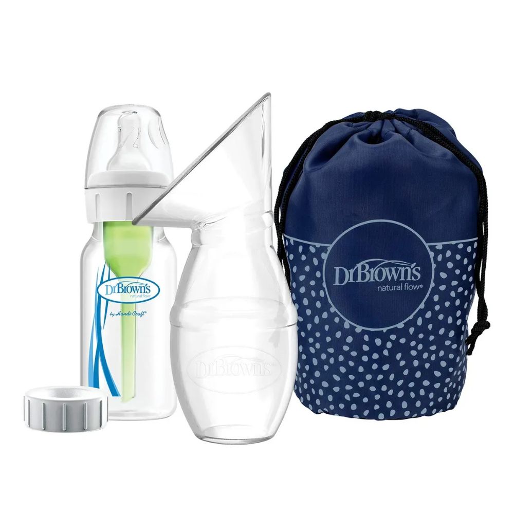 Dr.Browns Set De Extractor De Leche De Silicona Con Biberón