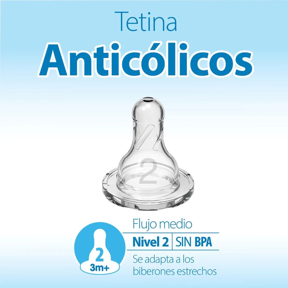 Dr.Browns Tetinas De Silicona Anticólicos Angosta 2 Pack Nivel 2 3m+