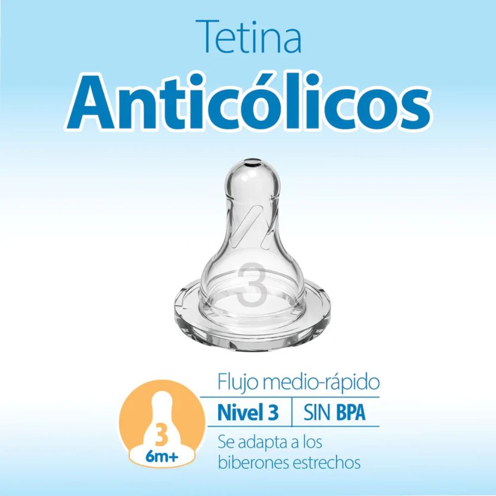 Dr.Browns Tetinas De Silicona Anticólicos Angosta 2 Pack Nivel 3 6m+