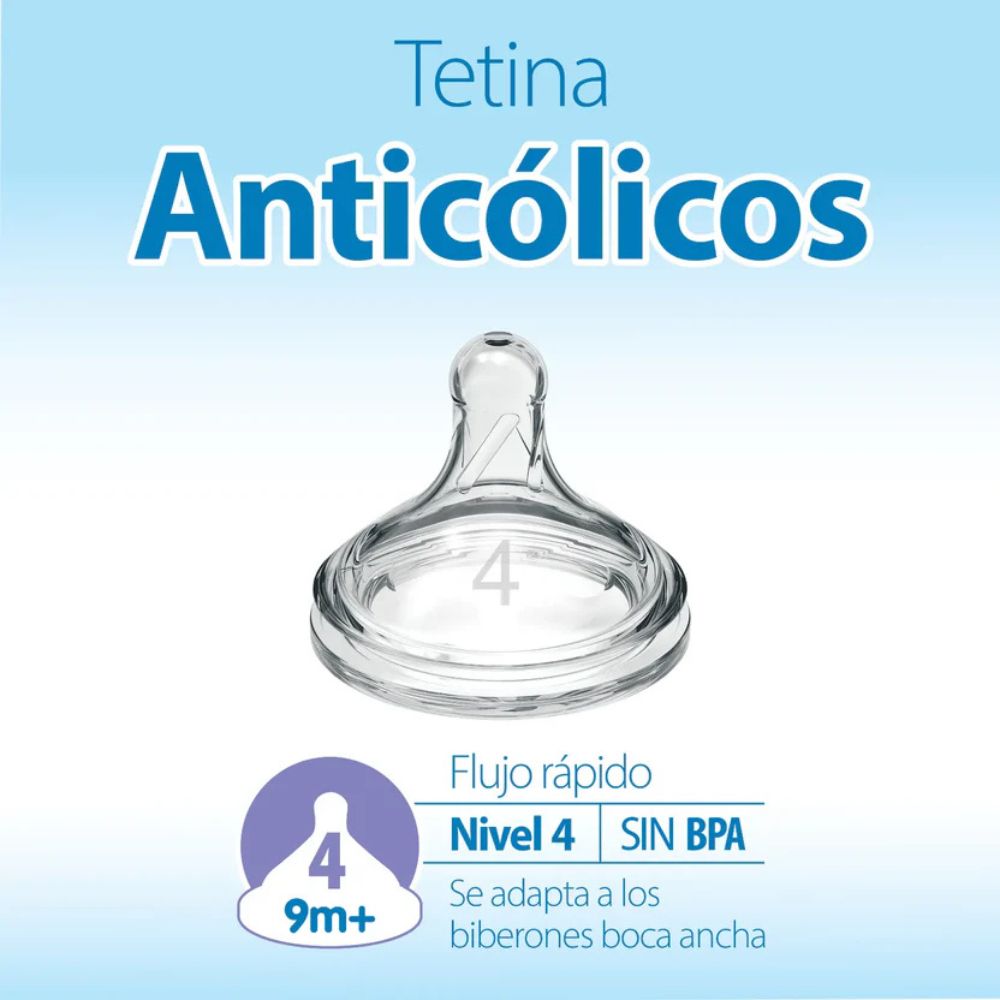 Dr.Browns Tetinas De Silicona Anticólicos Anchas 2 Pack Nivel 4 9m+