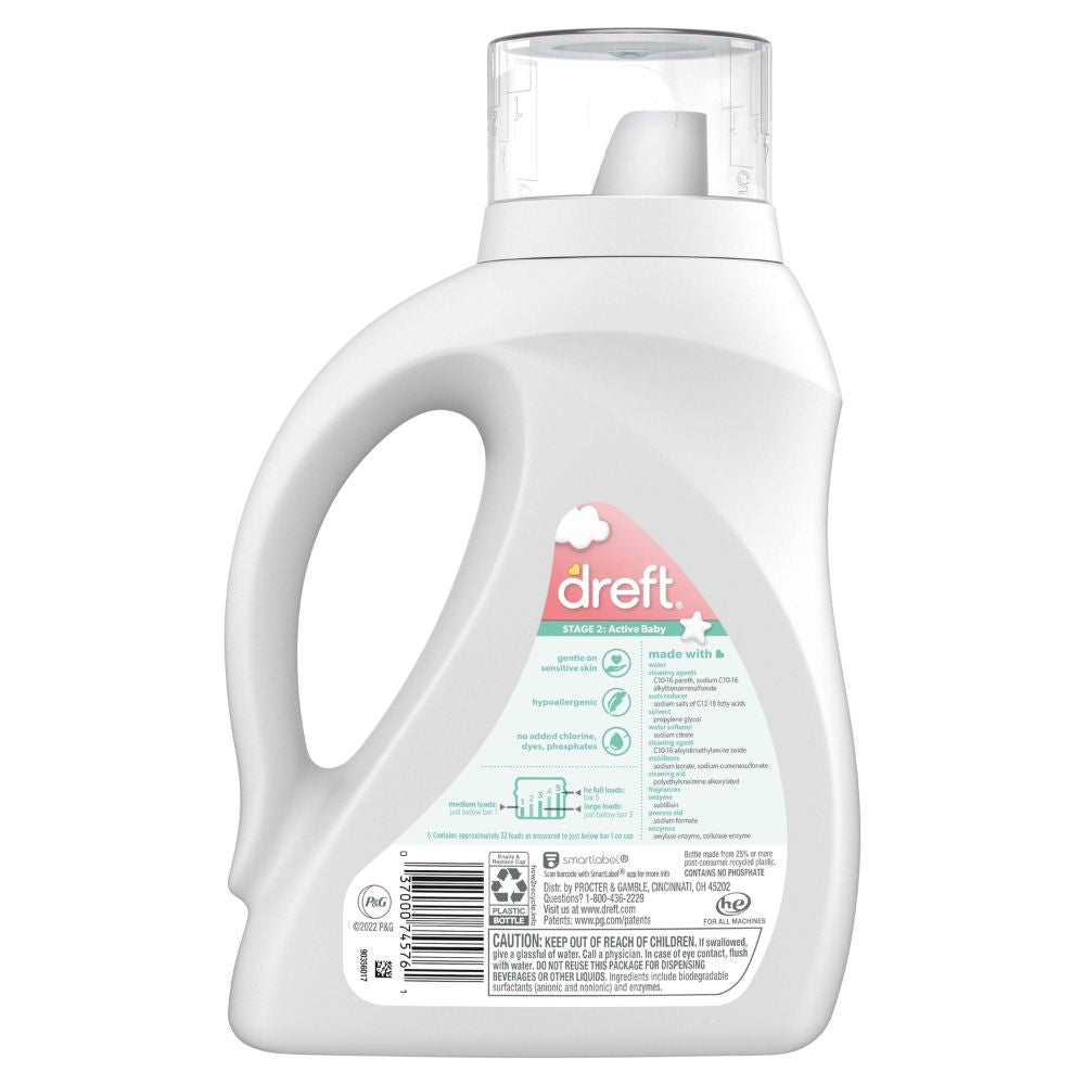 Dreft Detergente 32 Loads Active Baby 1.36 Ltros