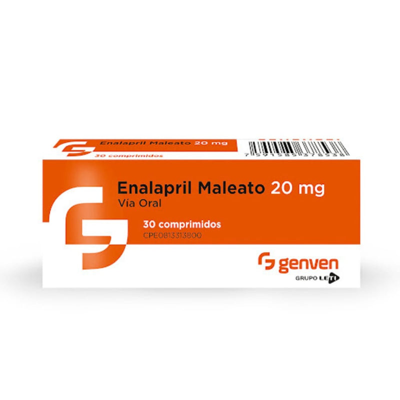 Enalapril Maleato 20mg 10 Comprimidos