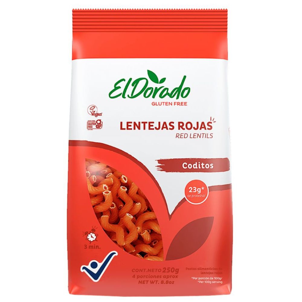 El Dorado Pasta De Lentejas Rojas Coditos 250 gr