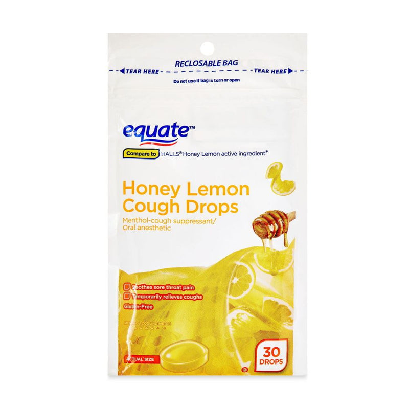 Equate Honey Lemon Cough Drops 30 Und