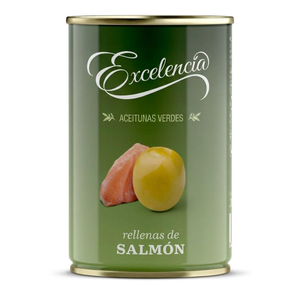 Excelencia Aceitunas Verdes Rellenas De Salmón Envase Lata 300gr