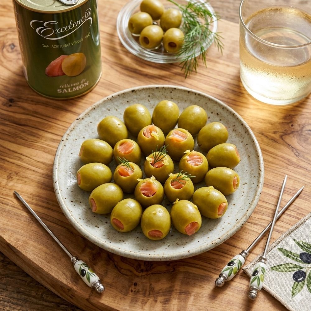 Excelencia Aceitunas Verdes Rellenas De Salmón Envase Lata 300gr