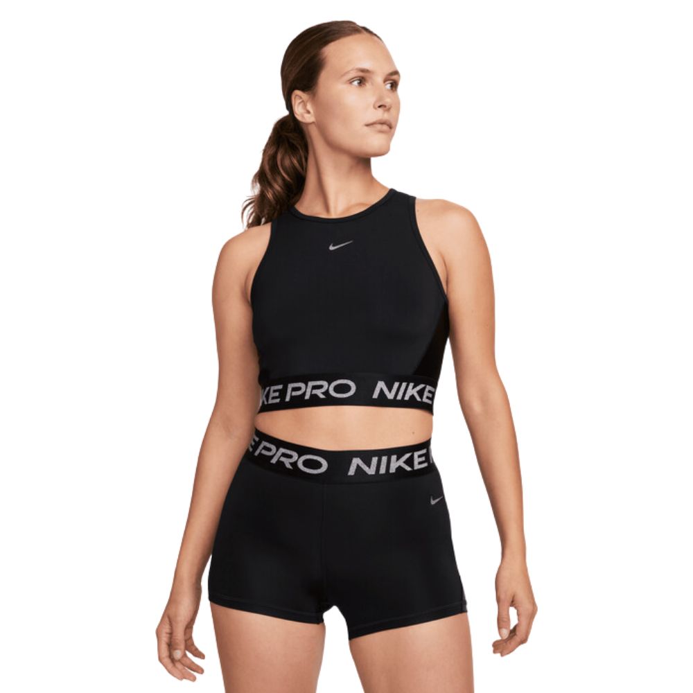 Nike Top Dri Fit Crop Tank Shine Deportivo para Damas