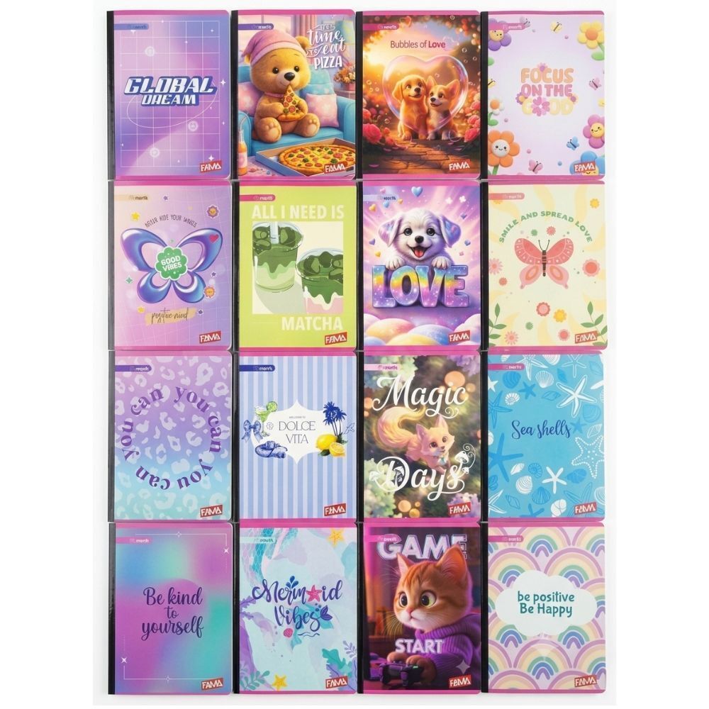 Marfil Cuaderno Cosido Una Linea 100 hojas Diseños Surtidos