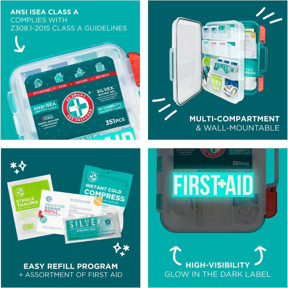 First + Aid 351 Piezas Be Smart Get Prepared