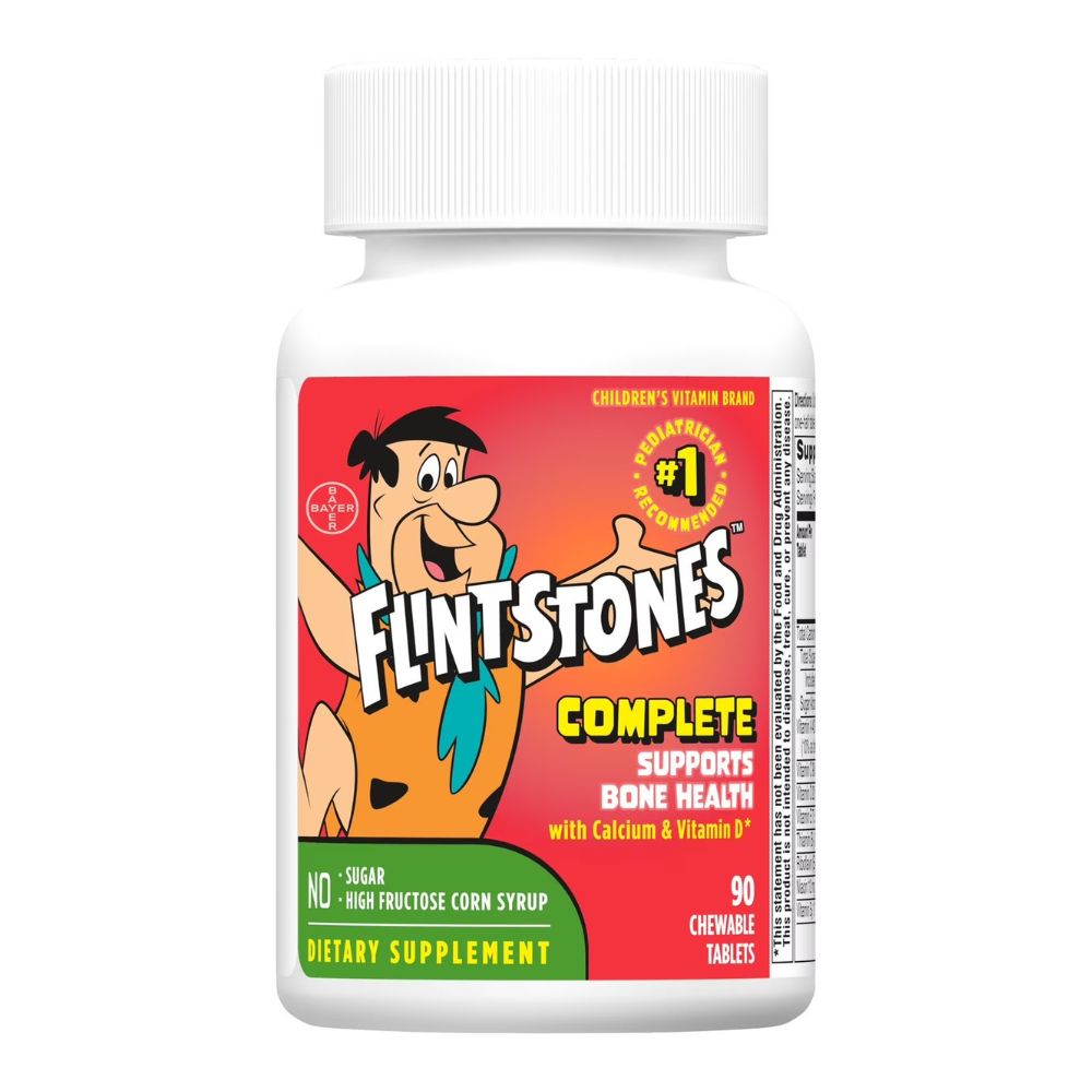 Flintstones Chewable Multivitamínico Para Huesos Con Calcio Y Vitamina D Para Niños 90Und