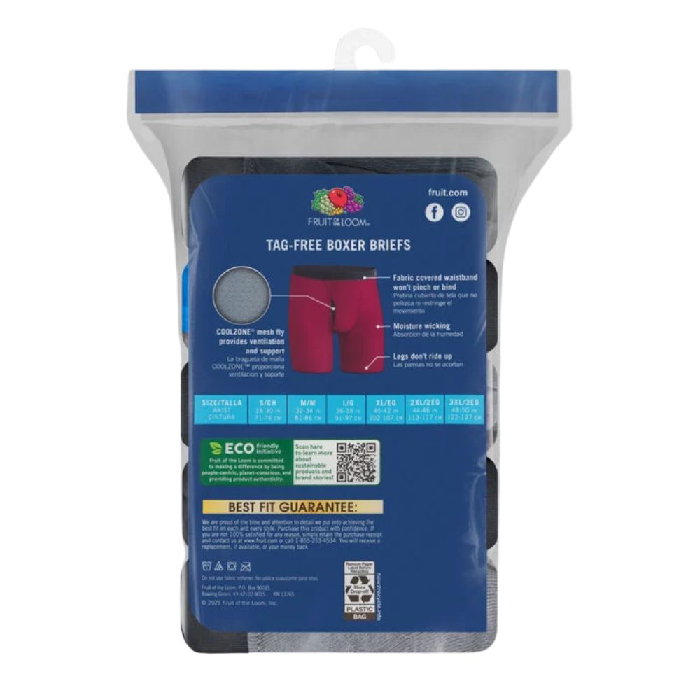 Fruit Of The Loom Boxers Briefs Coolzone Fly 5 Pack